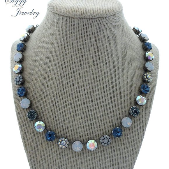 Swarovski Denim, White Opal, Crystal AB Necklace - Picture 3 of 6